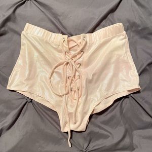 iHeartRaves Lace-up Shimmer Bottoms